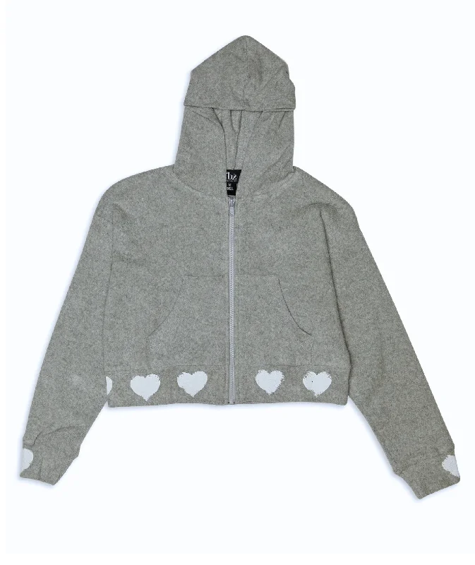 FBZ Girls Suri Crack Heart Zip Hoodie