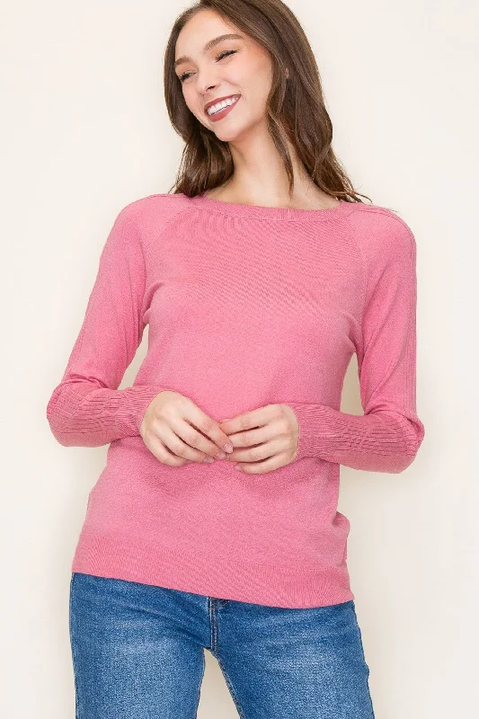 Mauve Knit Long Sleeve Top