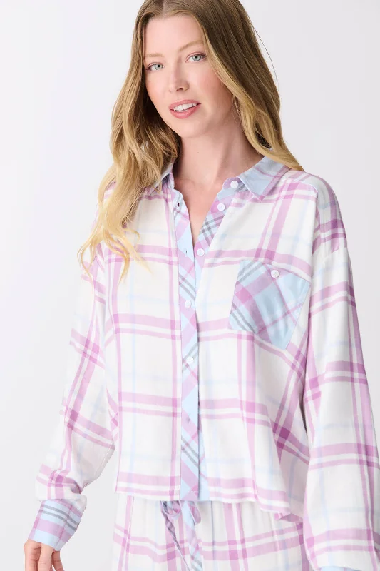 Plaid Stripes Long Sleeve Top