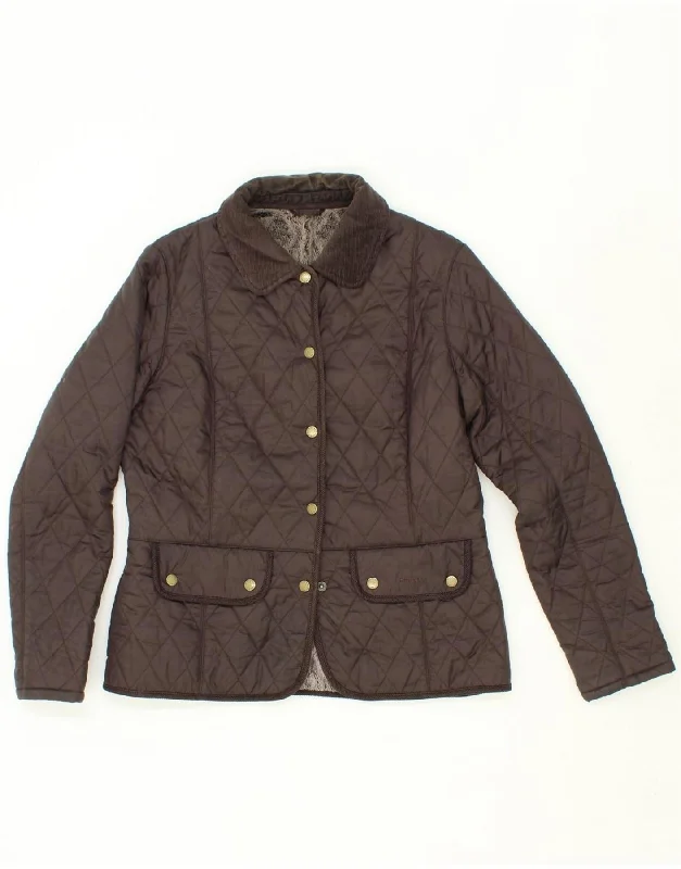 BARBOUR Womens Quilted Jacket UK 14 Large Brown