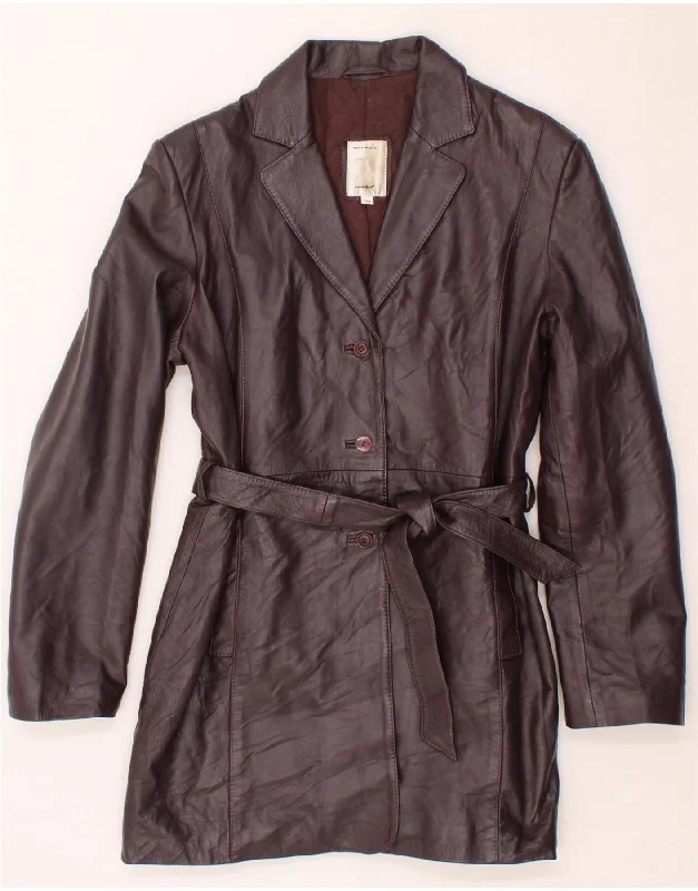 CONBIPEL Womens Leather Coat IT 48 XL Maroon Leather