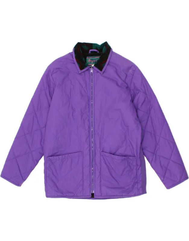 FILA Womens Quilted Jacket UK 18 XL Purple Polyester