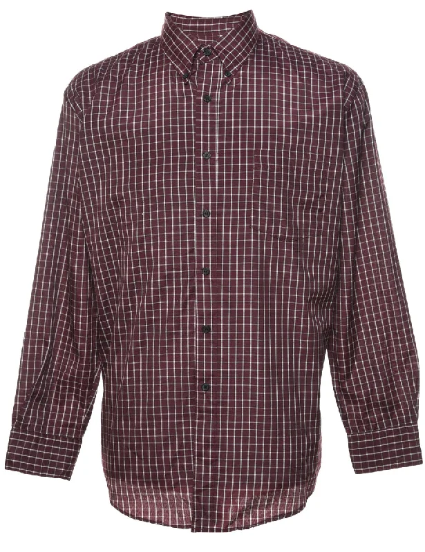 Maroon Checked Shirt - M