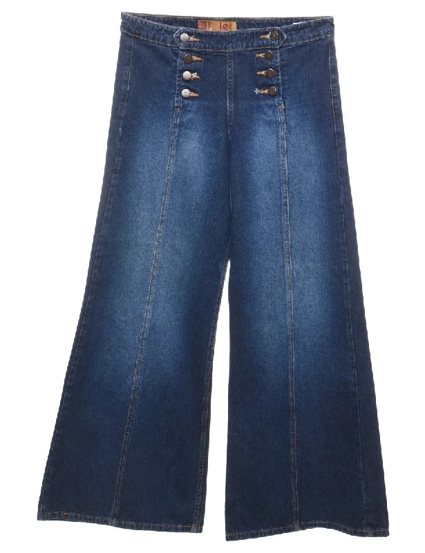 Medium Wash 1990s Wide Leg Jeans - W30 L31