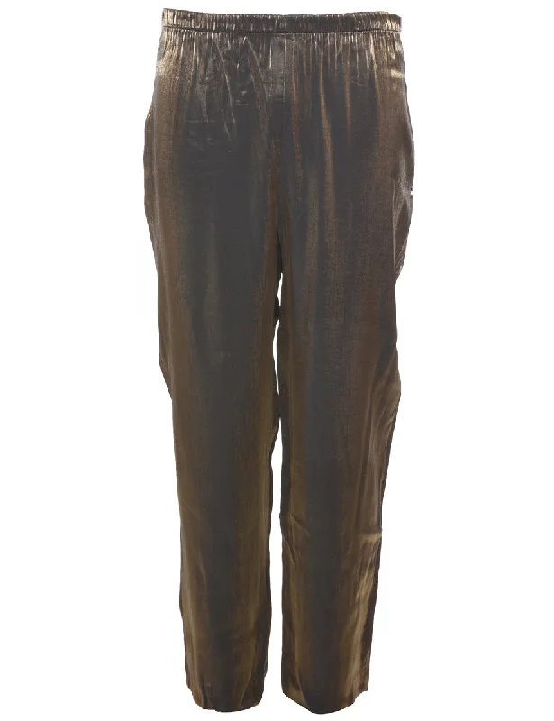 Metallic Pattern Olive Green Trousers - W24 L27