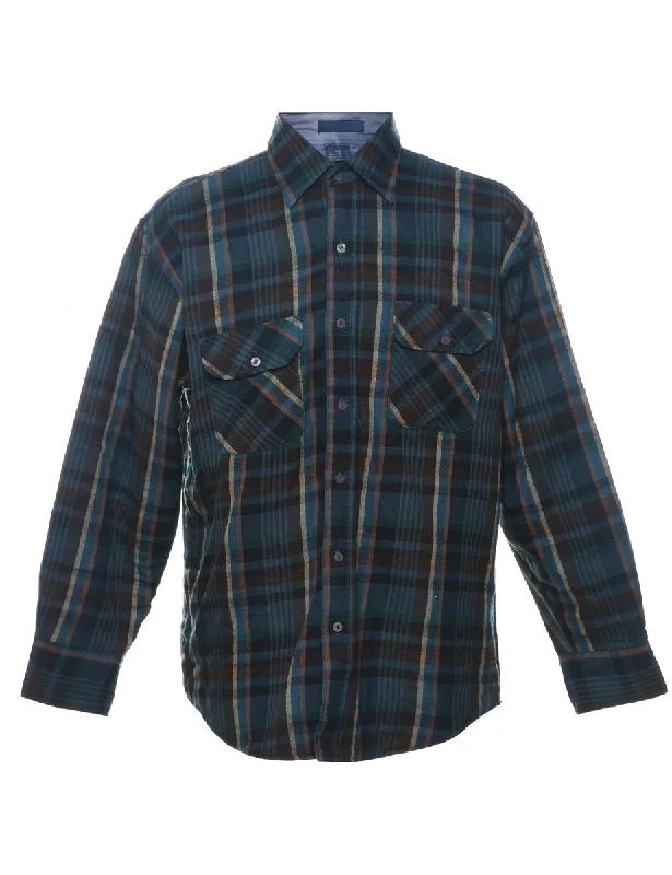 Multi-colour Plaid Classic Checked Shirt - L