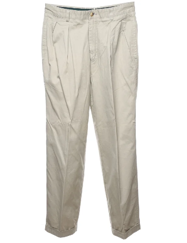 Nautica Beige Pleated Trousers - W33 L34