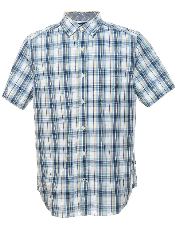 Nautica Blue Classic Checked Shirt - M