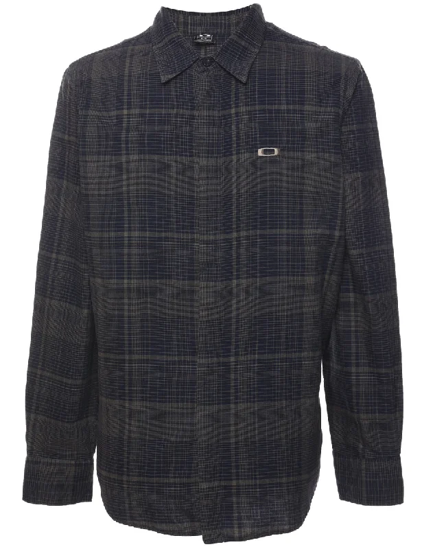 Navy Checked Shirt - L