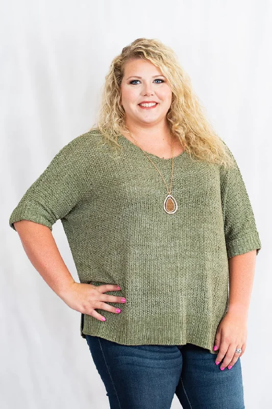 It's A Breeze Tunic Sweater Knit Top in Plus Size by Easel Clothing