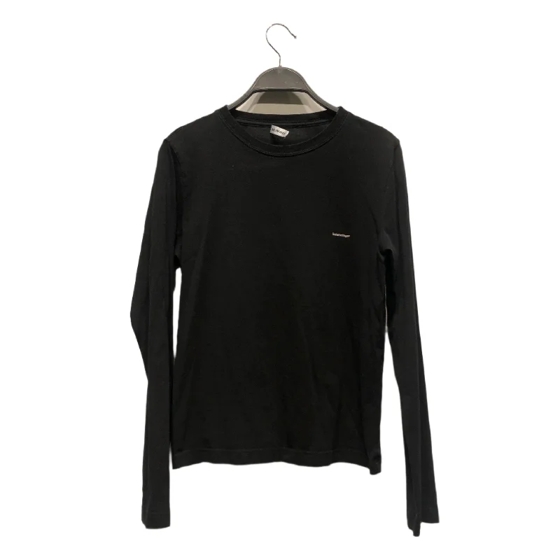 BALENCIAGA/LS T-Shirt/M/Cotton/BLK/SMALL LOGO