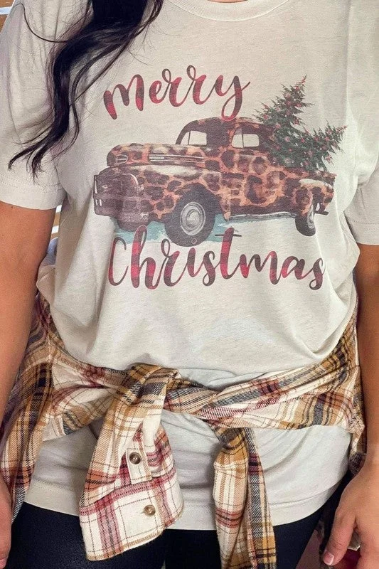 Leopard Truck Christmas Tee