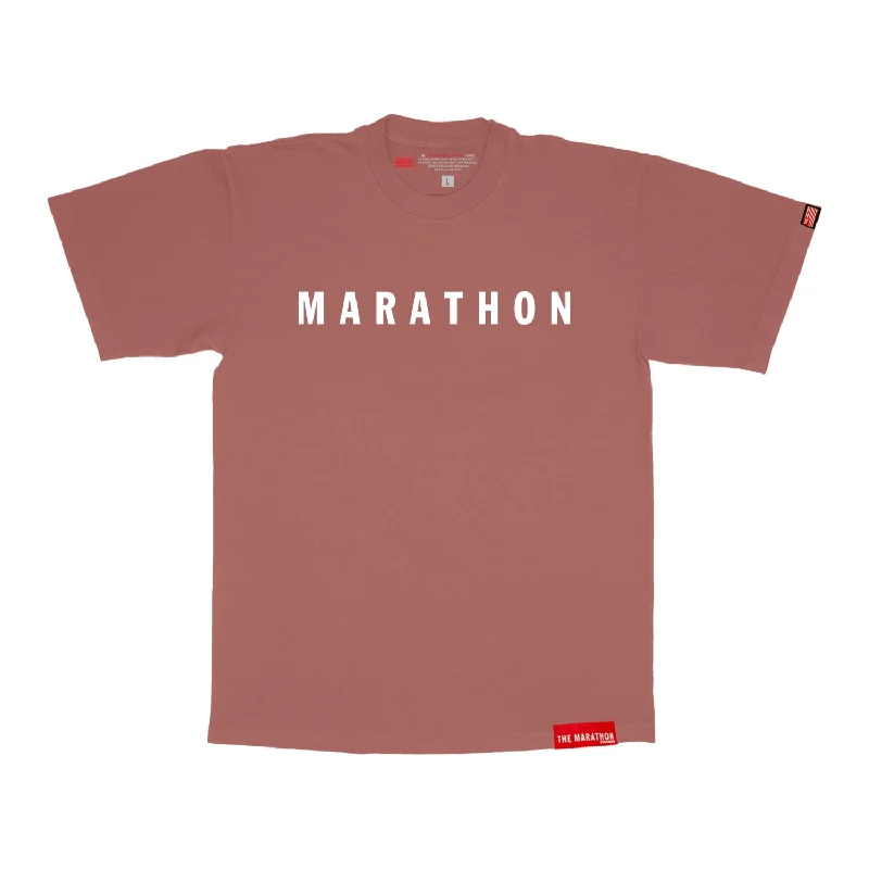 Marathon Hero T-Shirt - Light Mahogany/White