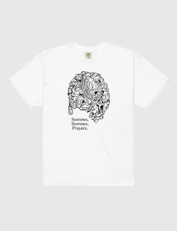 Queen Charlotte 'Sorrows Sorrows Prayers' Garment-dyed T-Shirt [White]