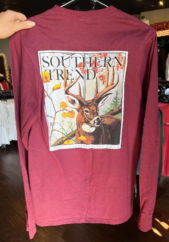 Southern Trend Deer L/S {Maroon}