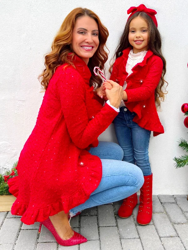 Mommy and Me Classy Duo Blazer Ruffle Cardigan