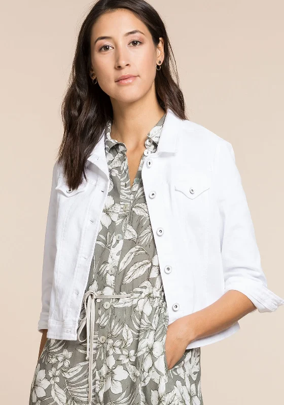 Bianca Stretch Denim Jacket, White