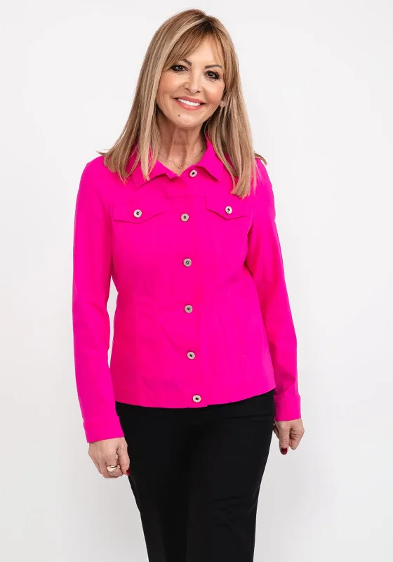 Robell Happy Denim Effect Jacket, Cabaret Pink