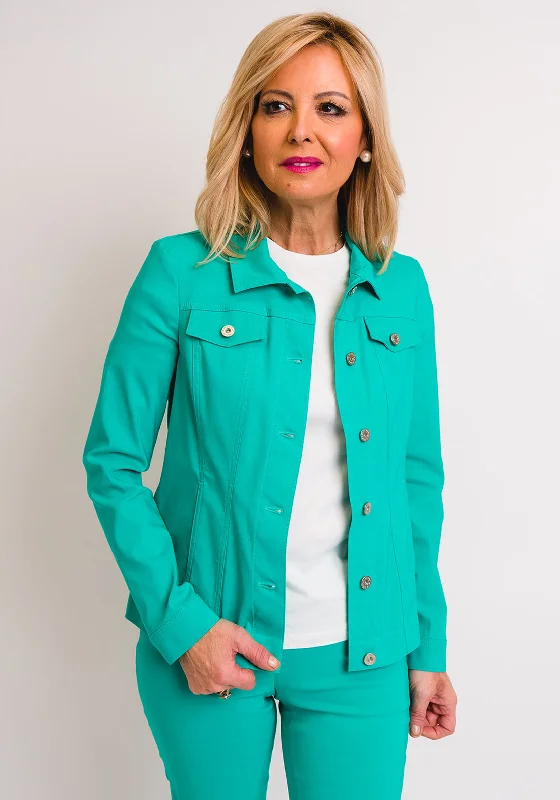 Robell Happy Denim Effect Jacket, Jade Green