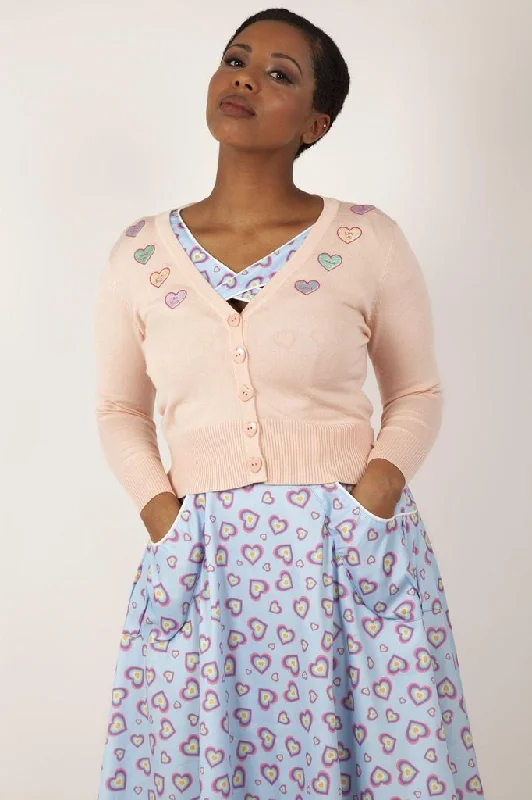 Kim Love Heart Print Cardigan