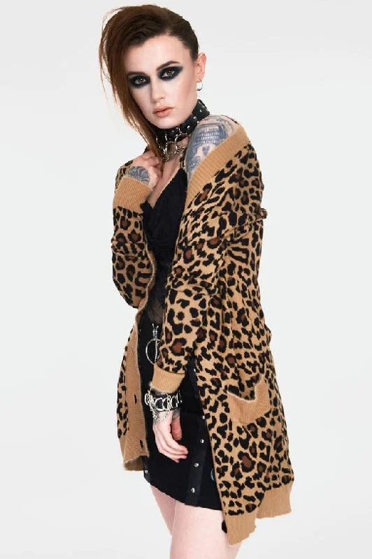 Maneater Leopard Print Oversized Cardigan