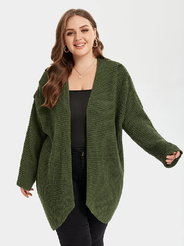 Solid Open Front Cardigan