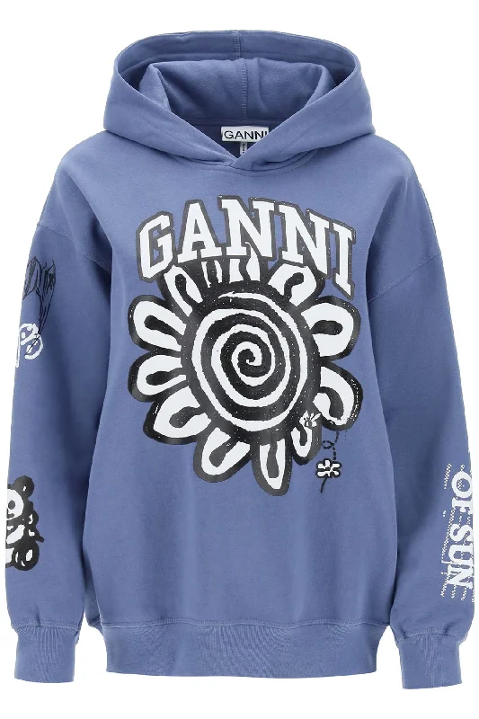 Ganni Women's Hoodie With Graphic Prints