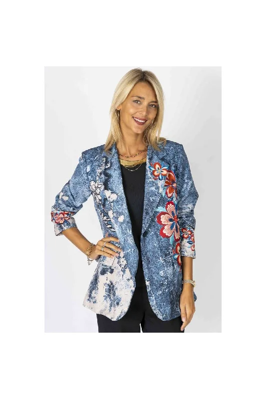 Look Mode Denim Flower Jacket