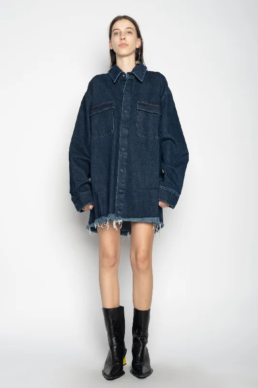 NAVY DENIM OVERSHIRT