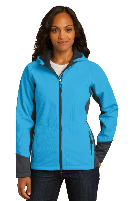 Port Authority Ladies Vertical Hooded Soft Shell Jacket. L319