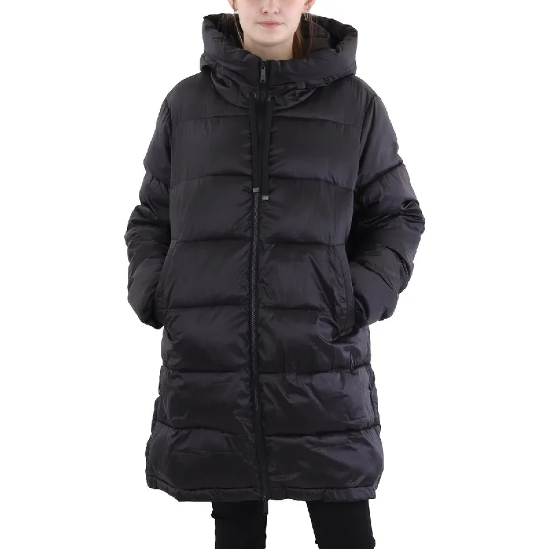 Sam Edelman Womens Quilted Hooded Puffer Jacket