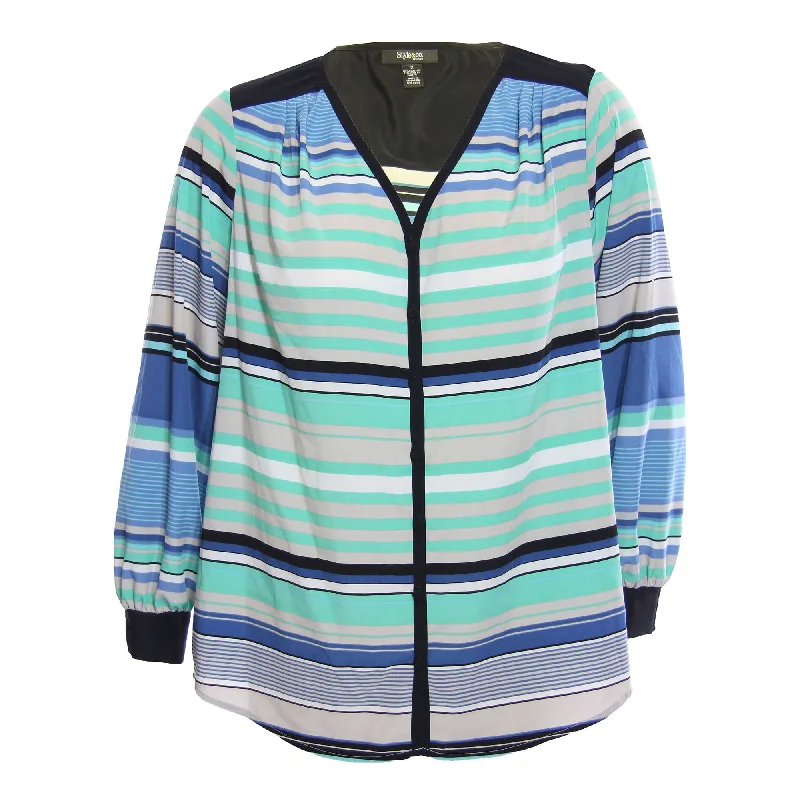 Style & Co Multi Color Striped Long Sleeve Button Down Shirt