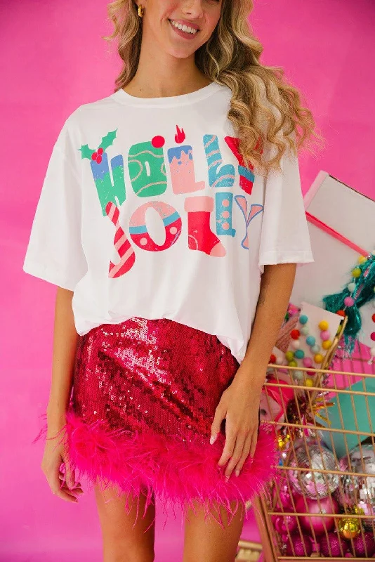 White Neon "HOLLY JOLLY" T-Shirt