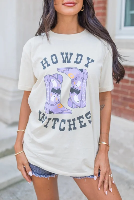 Halloween "HOWDY WITCHES" Boots T Shirt