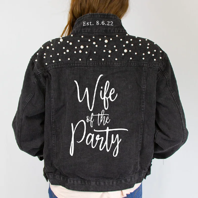 (Black Pearl) Wife of the Party, The Party  Pearl Denim Jacket