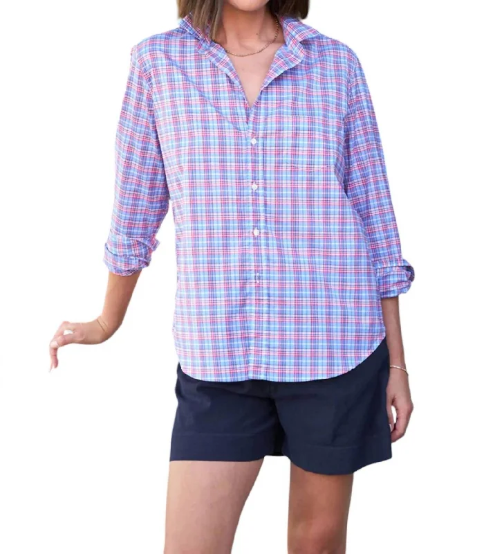 Eileen Button Up Shirt In Pink, Blue, White Plaid