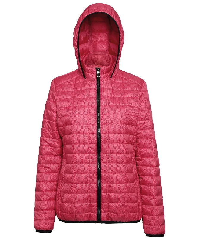 Womens honeycomb hooded jacket | Red